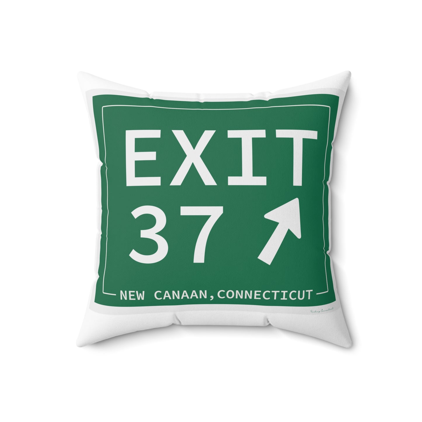 Vintage Exit 37 Merritt Parkway Sign Spun Polyester Square Pillow