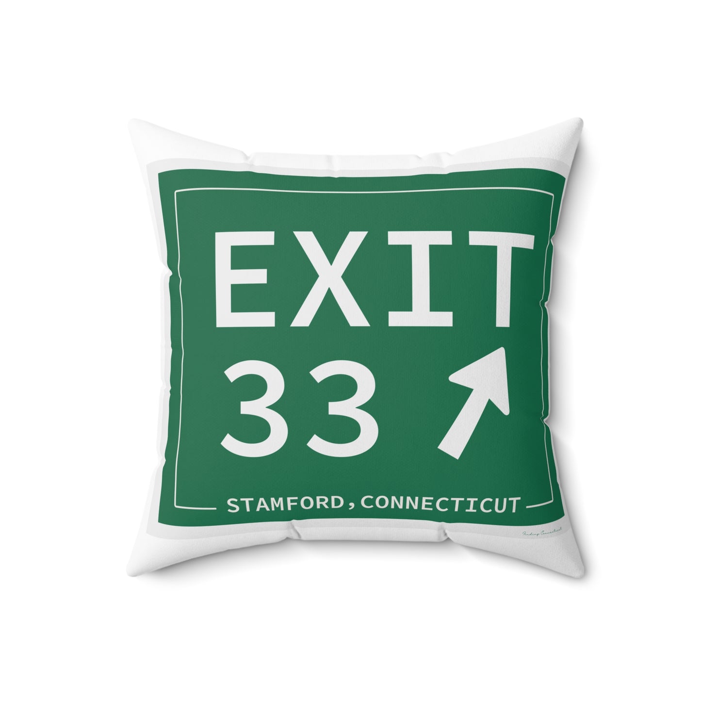 Vintage Exit 33 Merritt Parkway Sign Spun Polyester Square Pillow