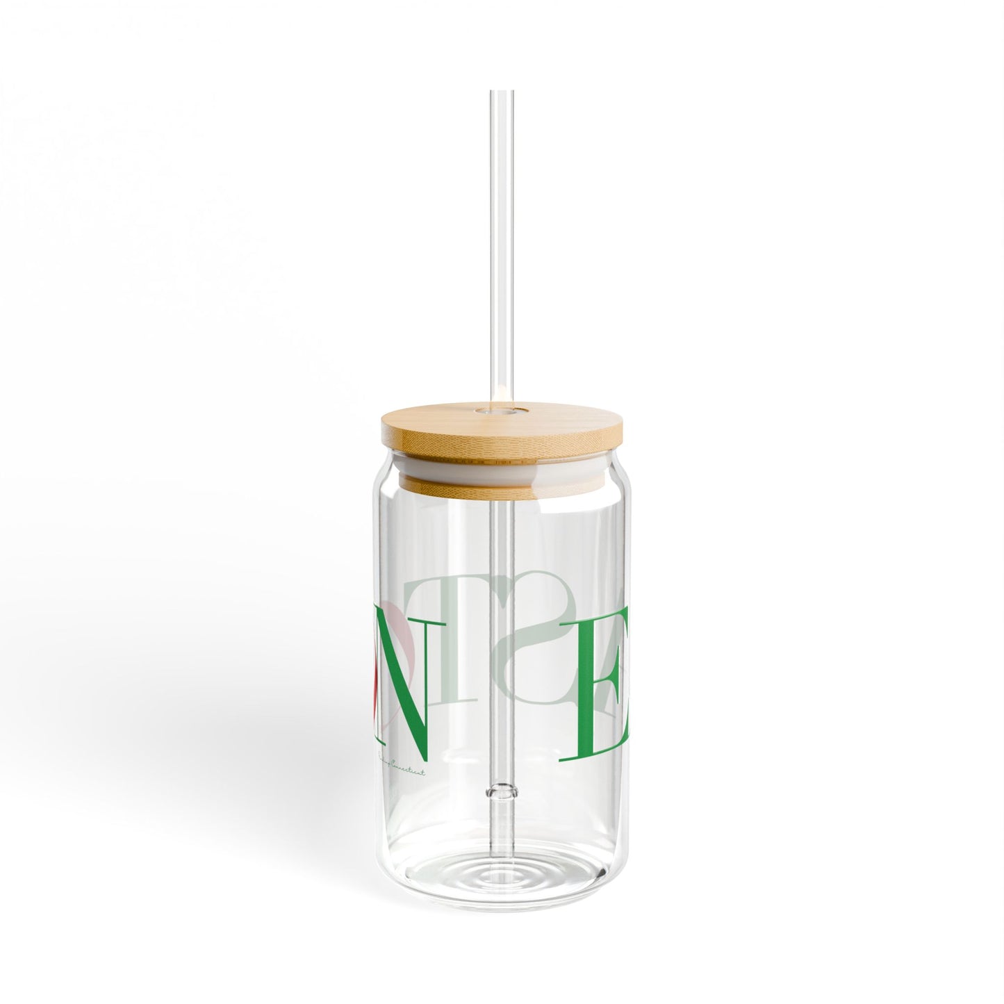 41 Tilt Easton Glass Can with Straw and Lid, 16oz