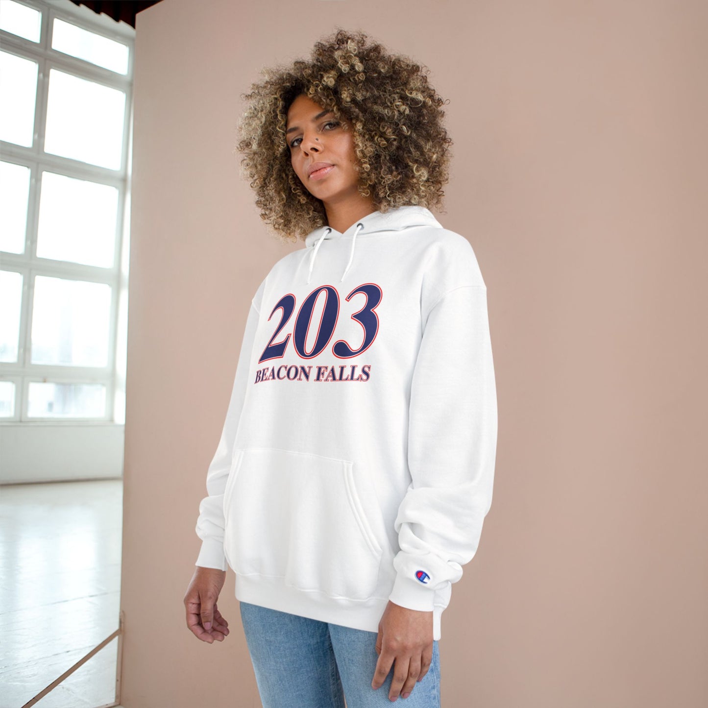 203 Beacon Falls Red White & Blue Champion Hoodie