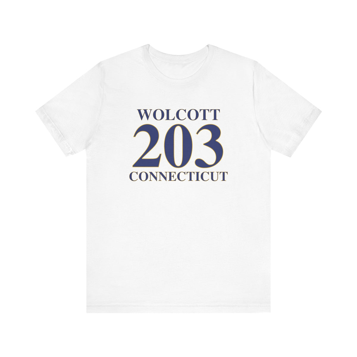 Wolcott 203 Connecticut Unisex Jersey Short Sleeve T-Shirt