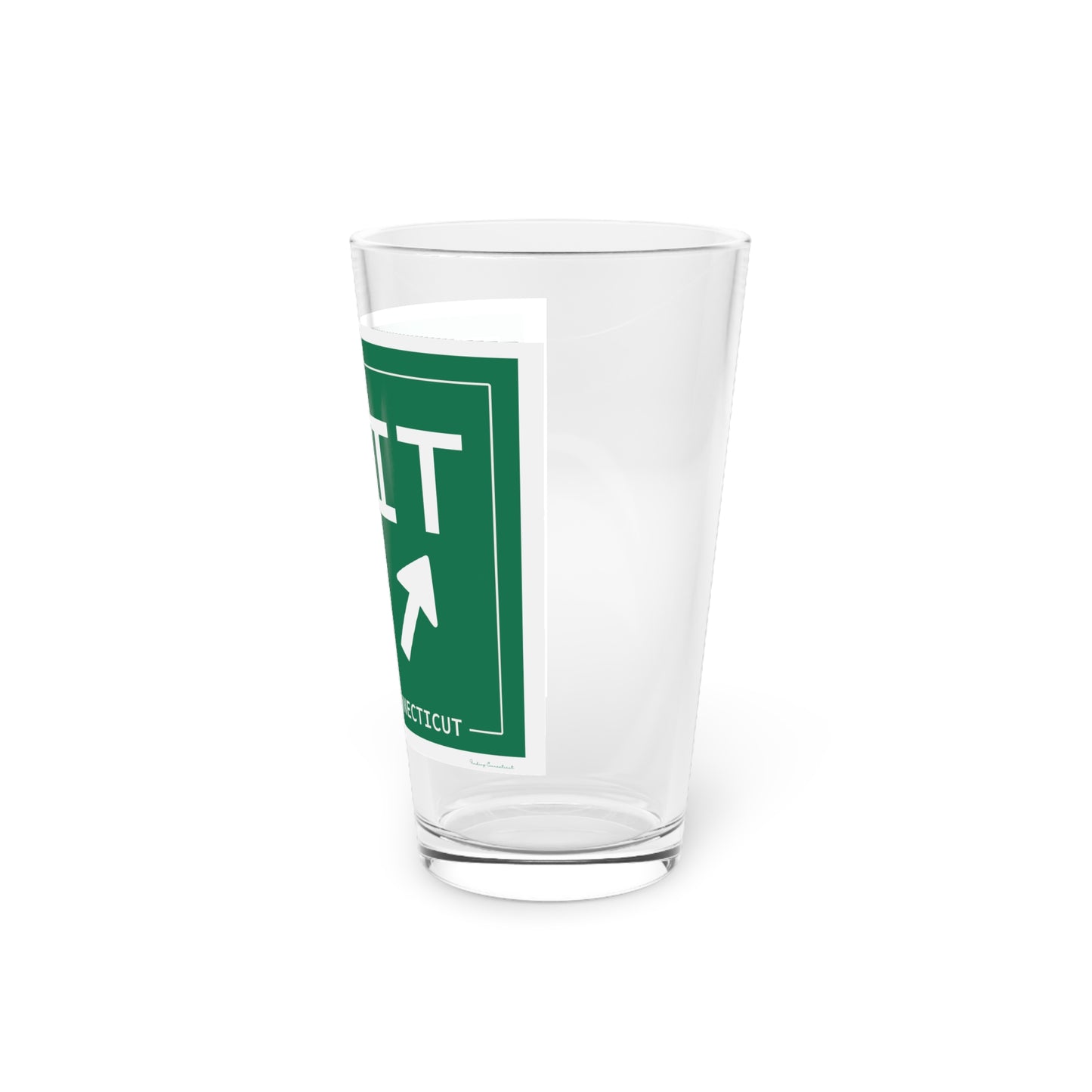 Vintage Exit 41 Merritt Parkway Sign Pint Glass, 16oz