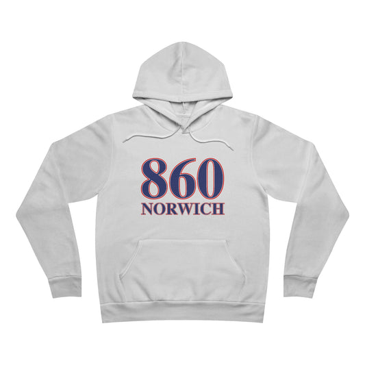 860 Norwich Red White & Blue Unisex Sponge Fleece Pullover Hoodie