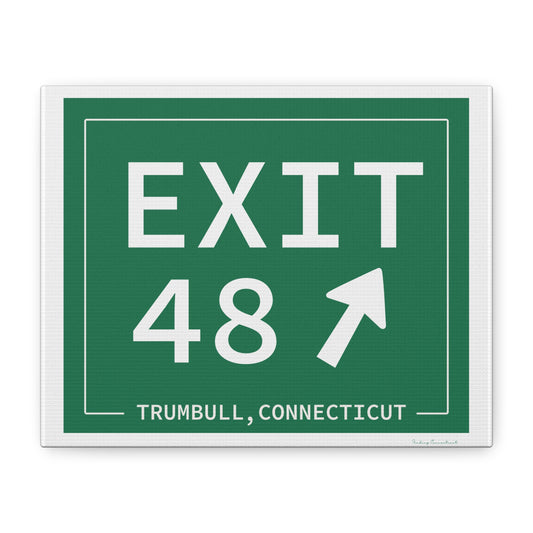 Vintage Exit 48 Merritt Parkway Sign Matte Canvas, Stretched, 1.25"