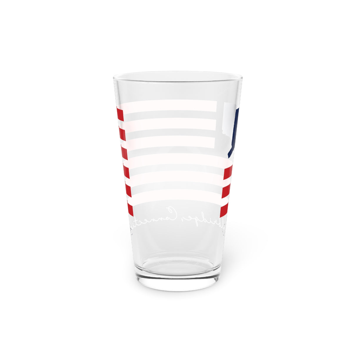 Woodbridge Connecticut Flag Pint Glass, 16oz