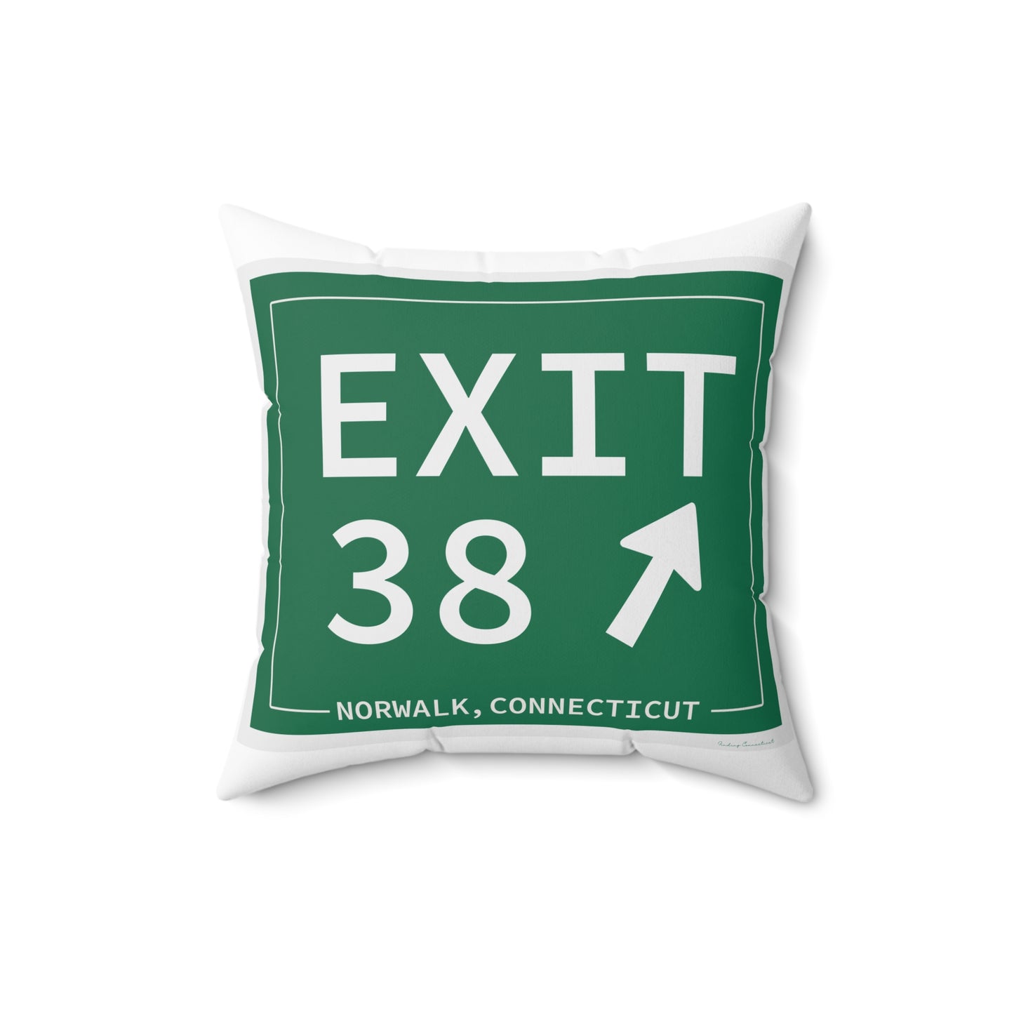 Vintage Exit 38 Merritt Parkway Sign Spun Polyester Square Pillow