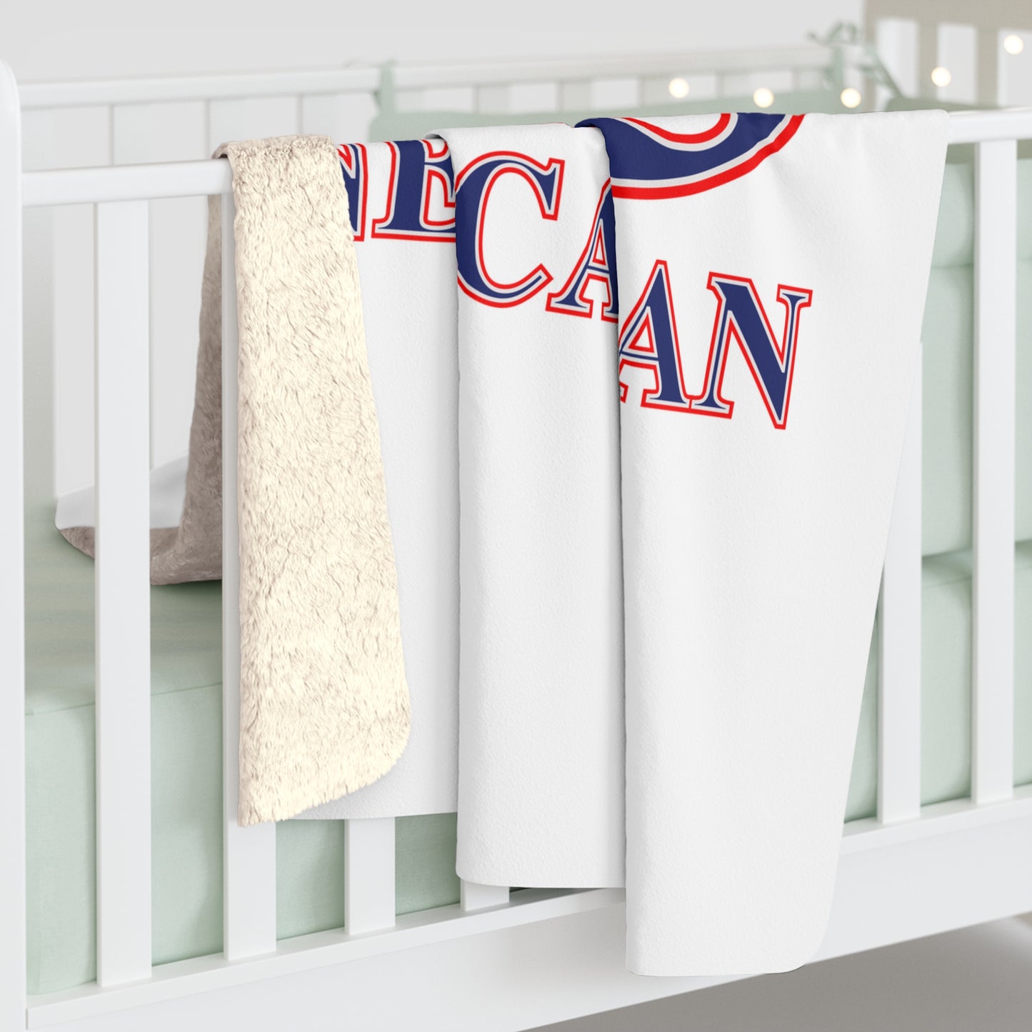 203 New Canaan Red White & Blue Sherpa Fleece Blanket