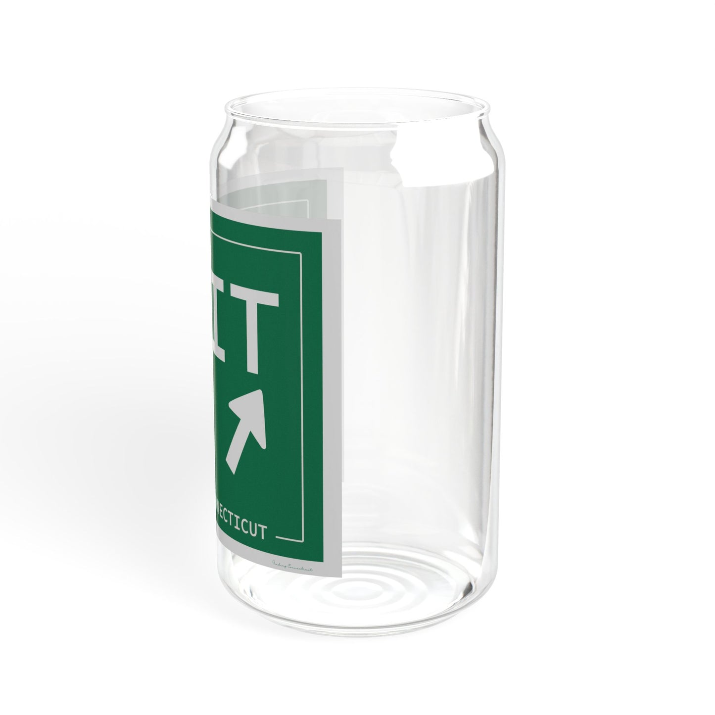 Vintage Exit 51 Merritt Parkway Sign Sipper Glass, 16oz
