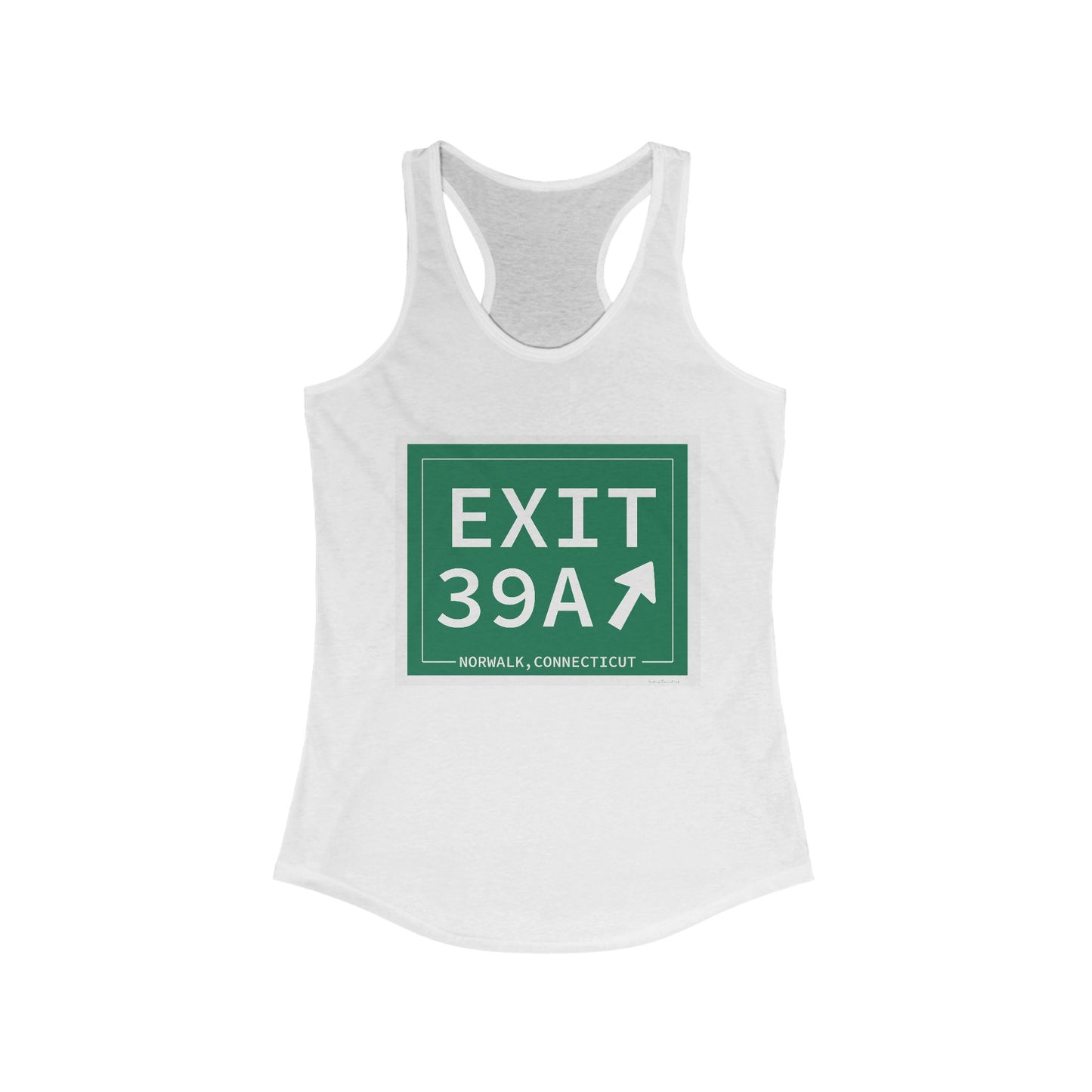Vintage Exit 39A Merritt Parkway Sign Women's Ideal Racerback Tank Top