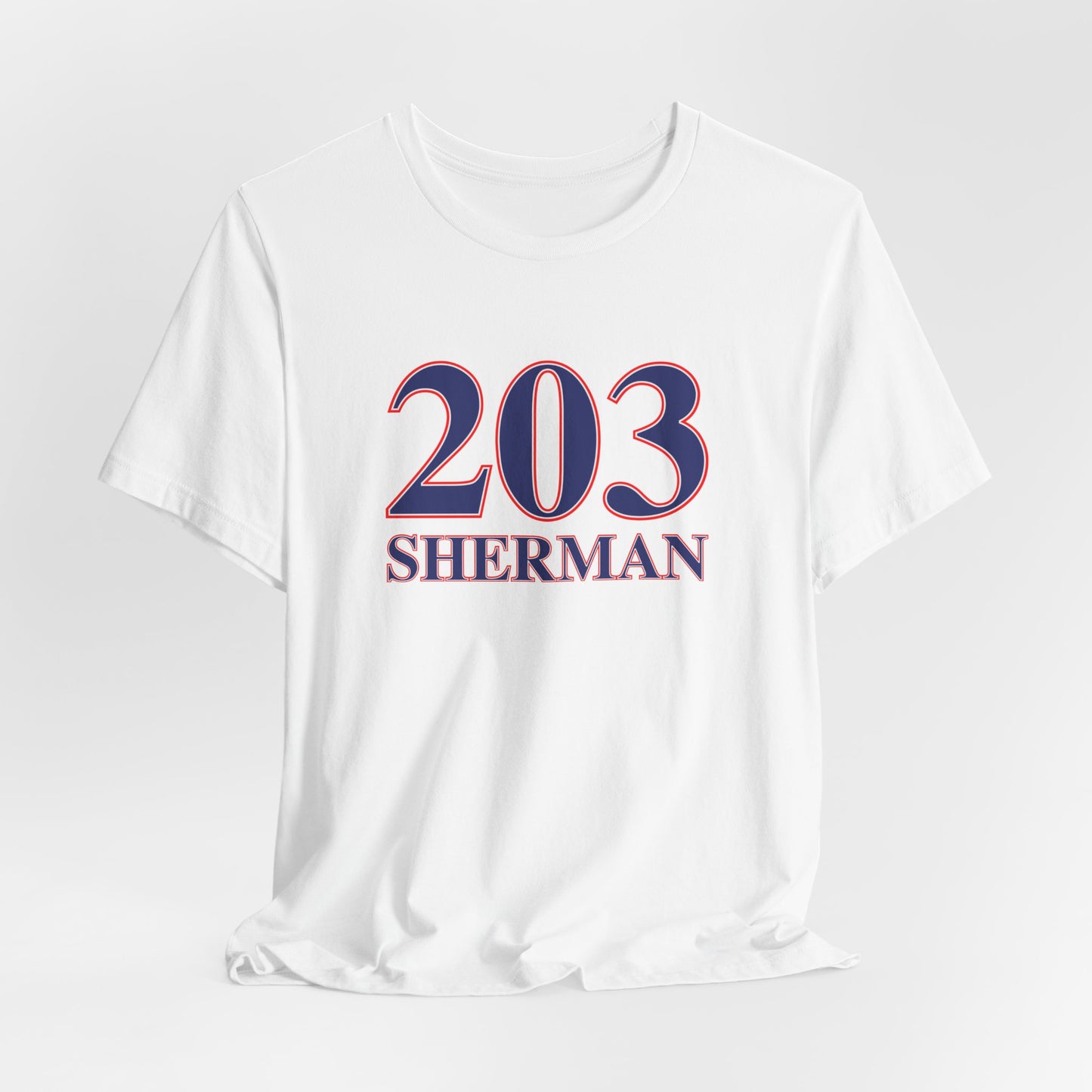 203 Sherman Red White & Blue Unisex Jersey Short Sleeve T-Shirt