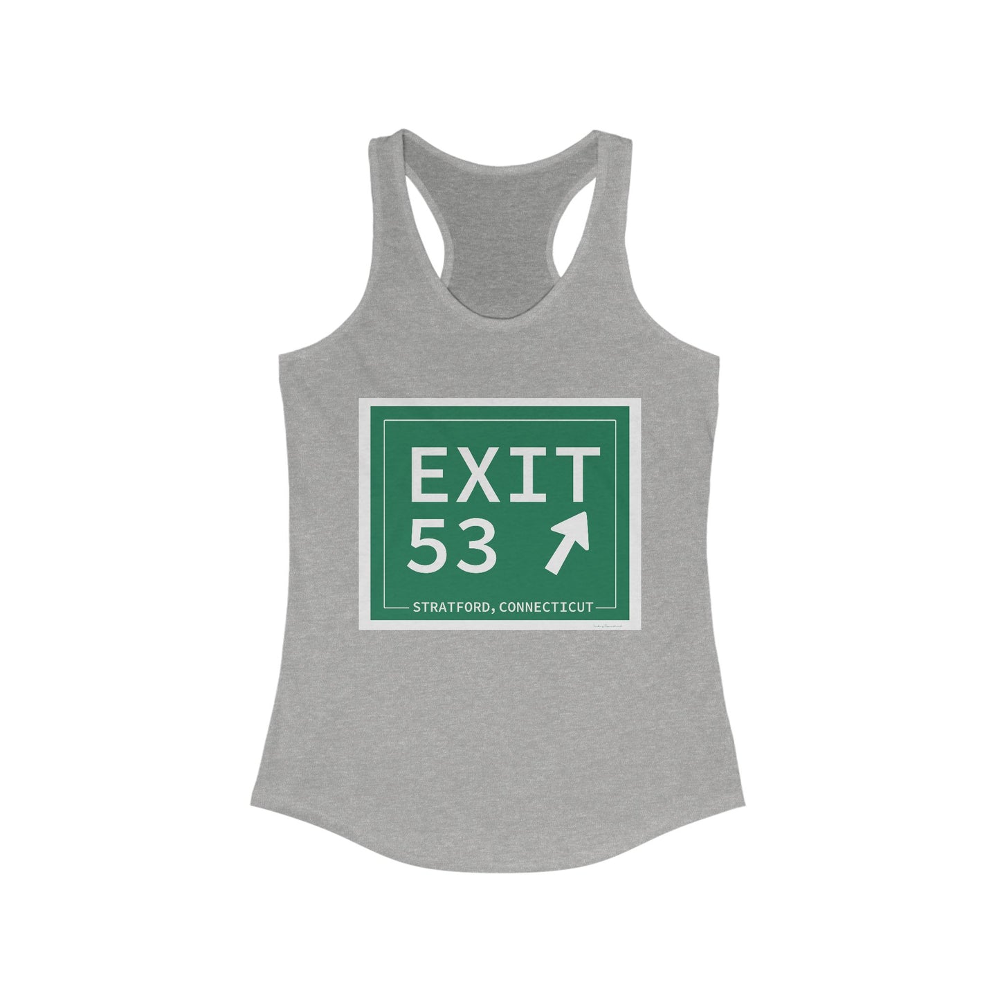 Vintage Exit 53 Merritt Parkway Sign Women's Ideal Racerback Tank Top