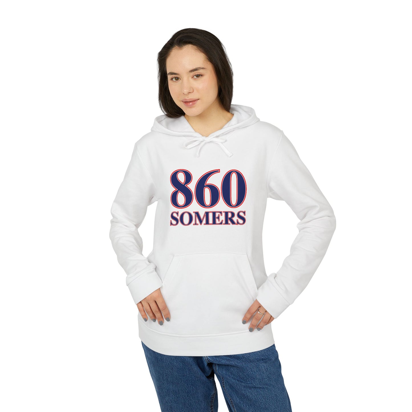 860 Somers Red White & Blue adidas Unisex Fleece Hoodie
