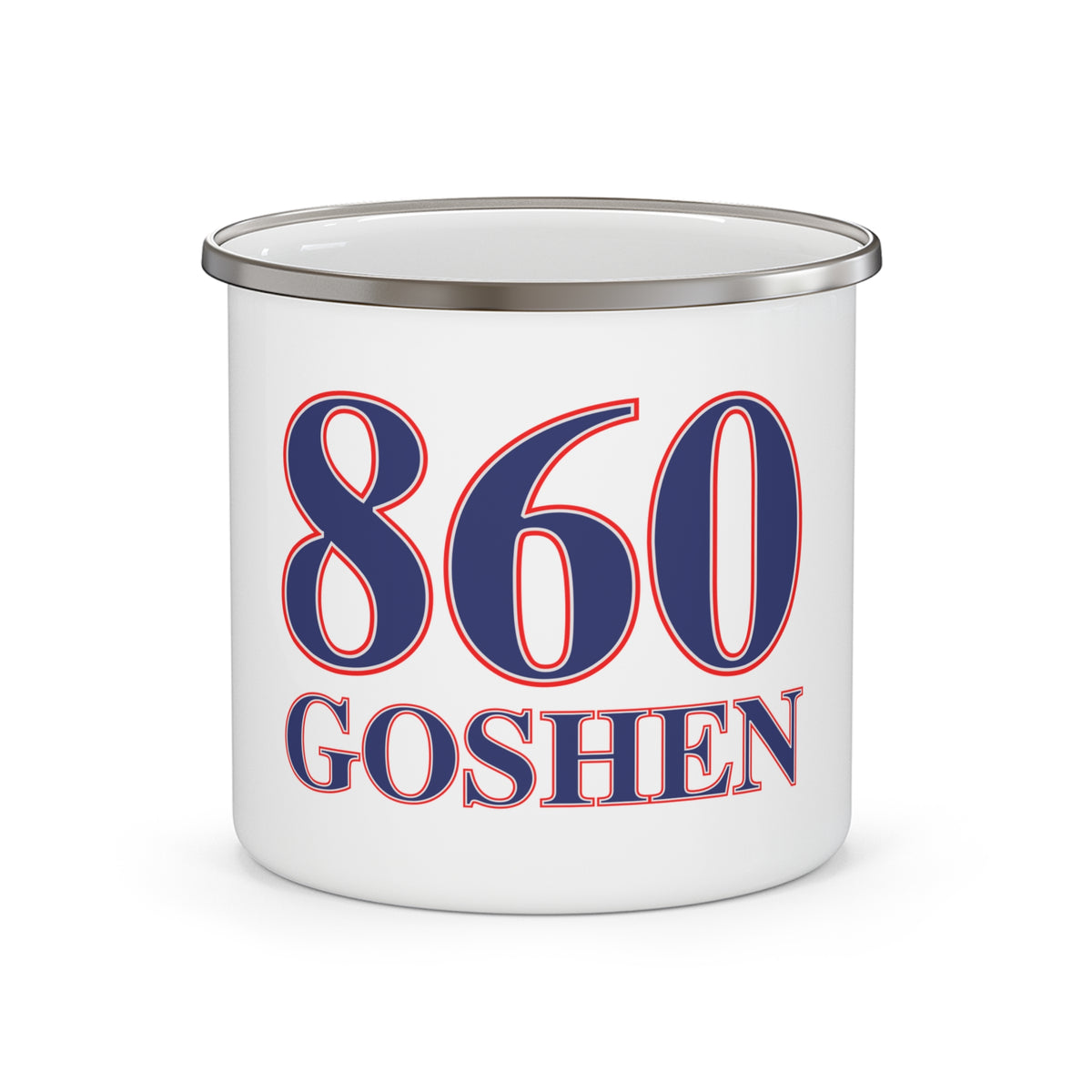 Goshen Red, White & Blue Enamel Camping Mug