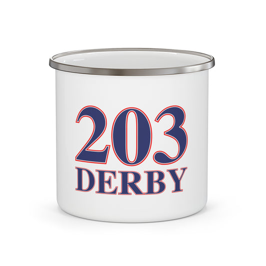 203 Derby Red White & Blue Enamel Camping Mug