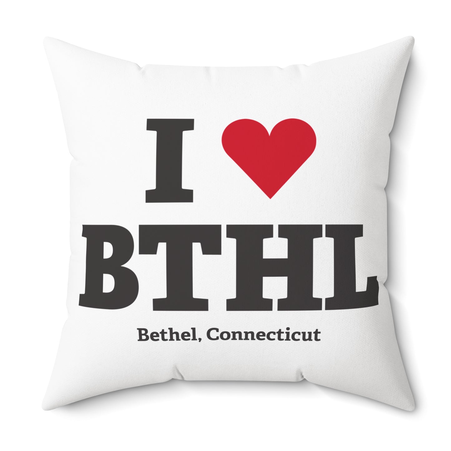 I Heart BTHL Spun Polyester Square Pillow