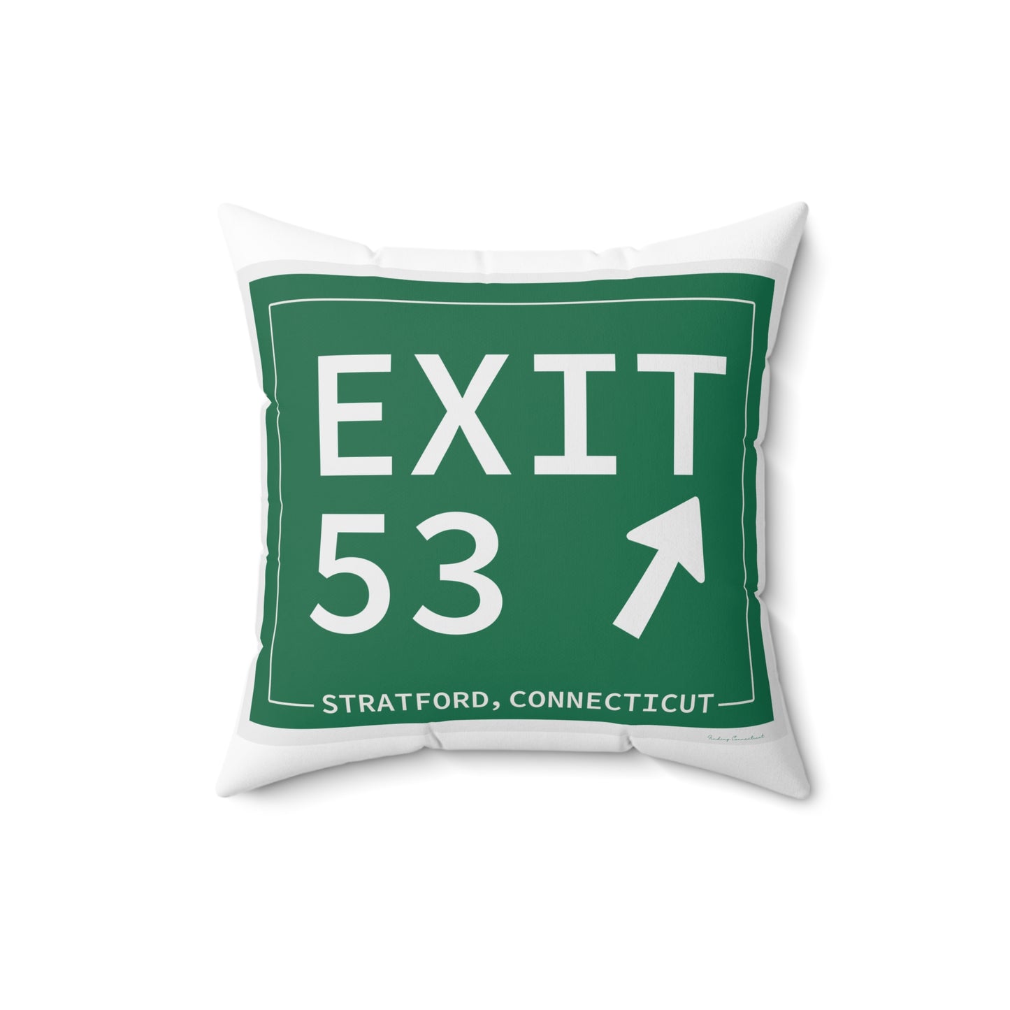 Vintage Exit 53 Merritt Parkway Sign Spun Polyester Square Pillow