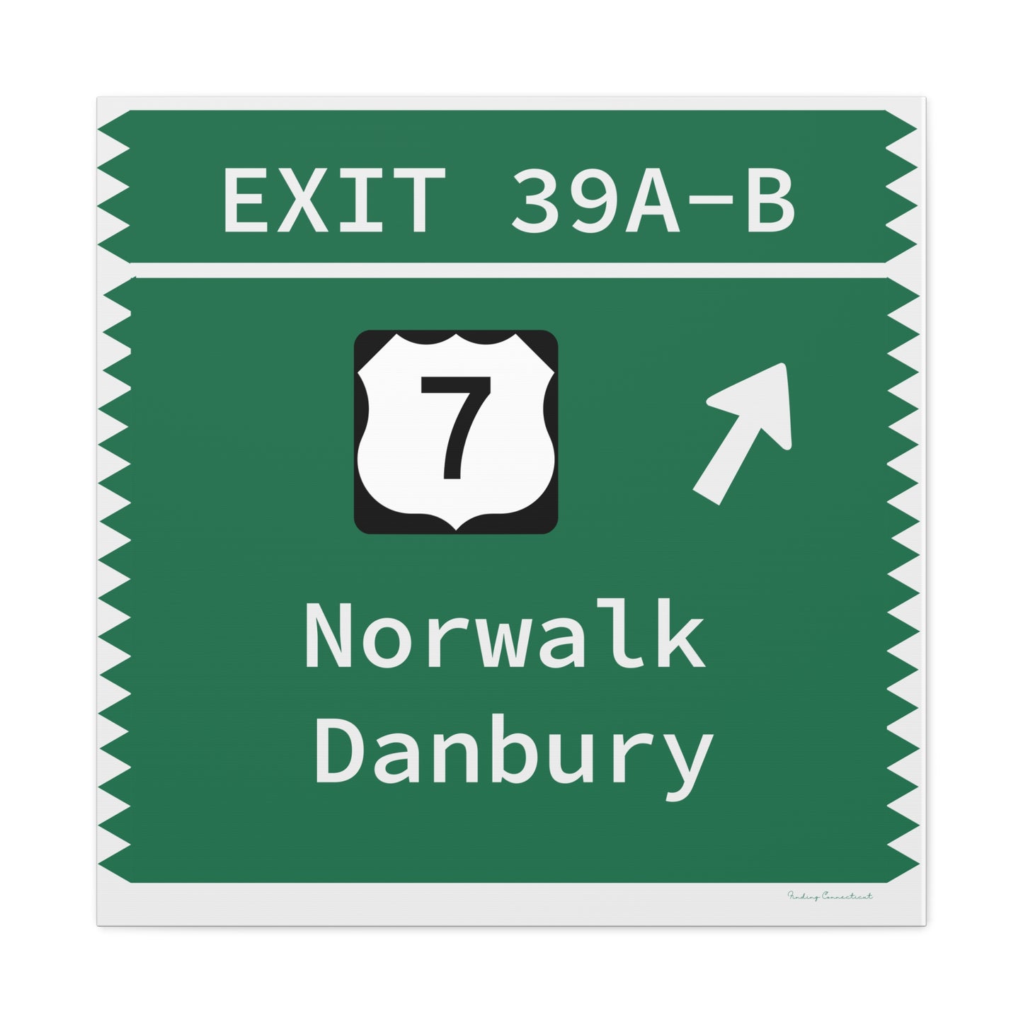 Vintage Merritt Parkway Exit 39 A-B SignMatte Canvas, Stretched, 1.25"