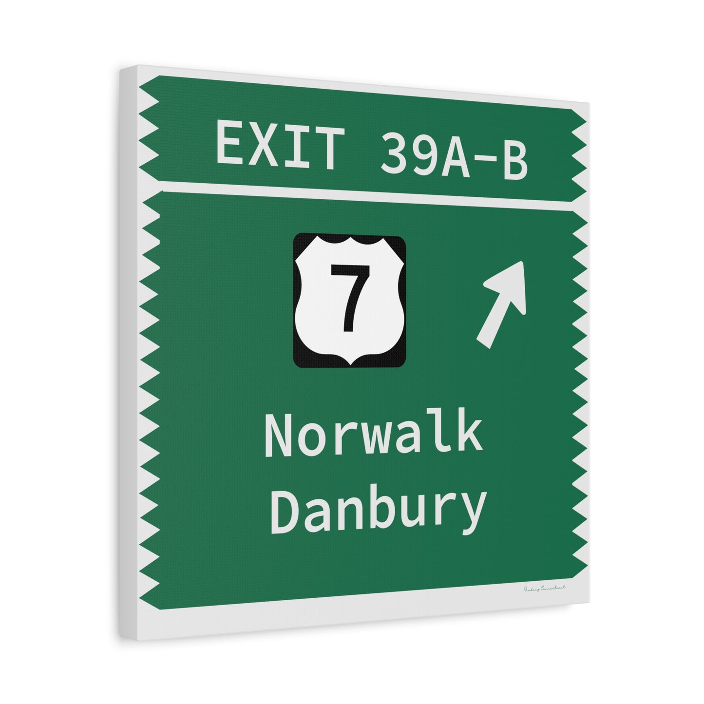 Vintage Merritt Parkway Exit 39 A-B SignMatte Canvas, Stretched, 1.25"