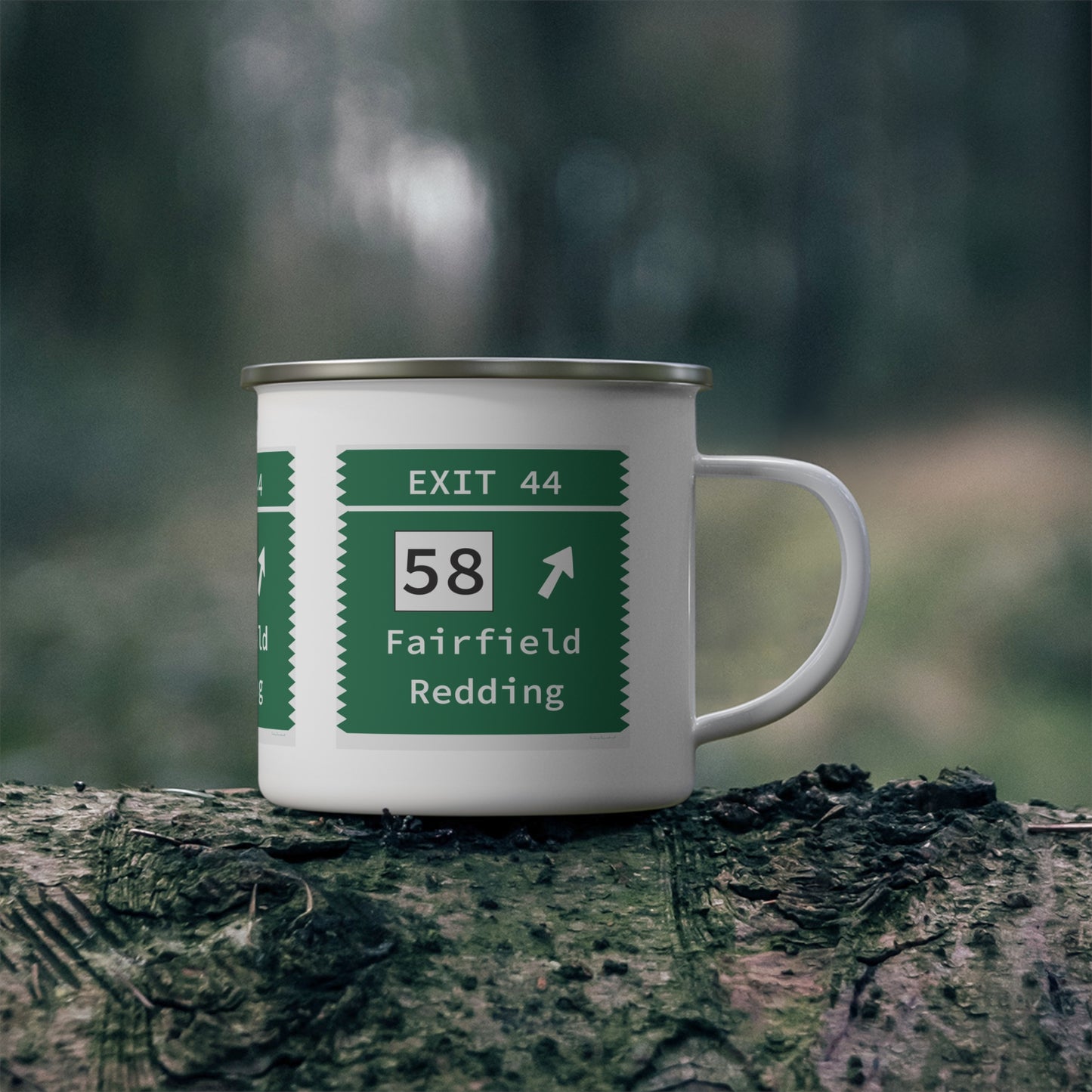 Vintage Merritt Parkway Exit 44 Sign Enamel Camping Mug