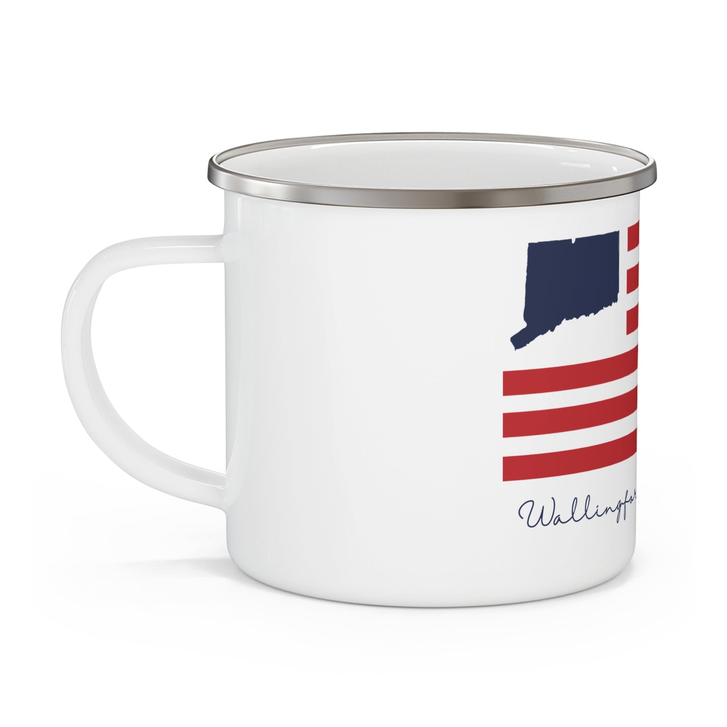 Wallingford Connecticut Flag Enamel Camping Mug