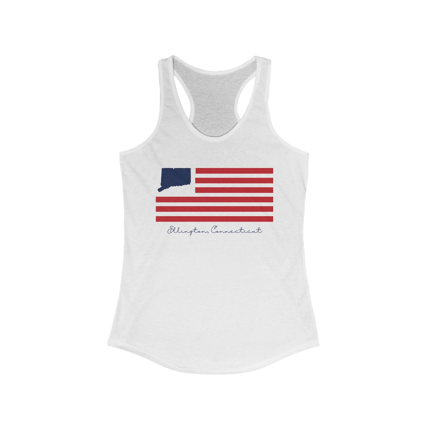 Ellington Connecticut Flag Women's Ideal Racerback Tank Top