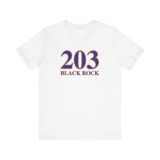 203 Black Rock Red White & Blue Unisex Jersey Short Sleeve T-Shirt