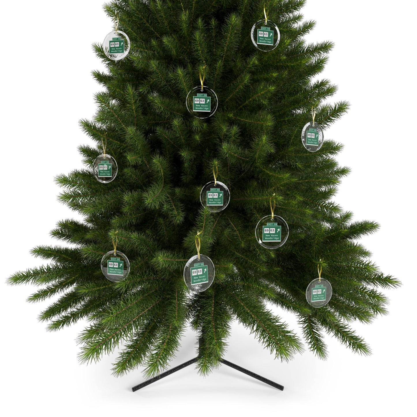 Vintage WCP Exit 59 Sign Glass Ornaments