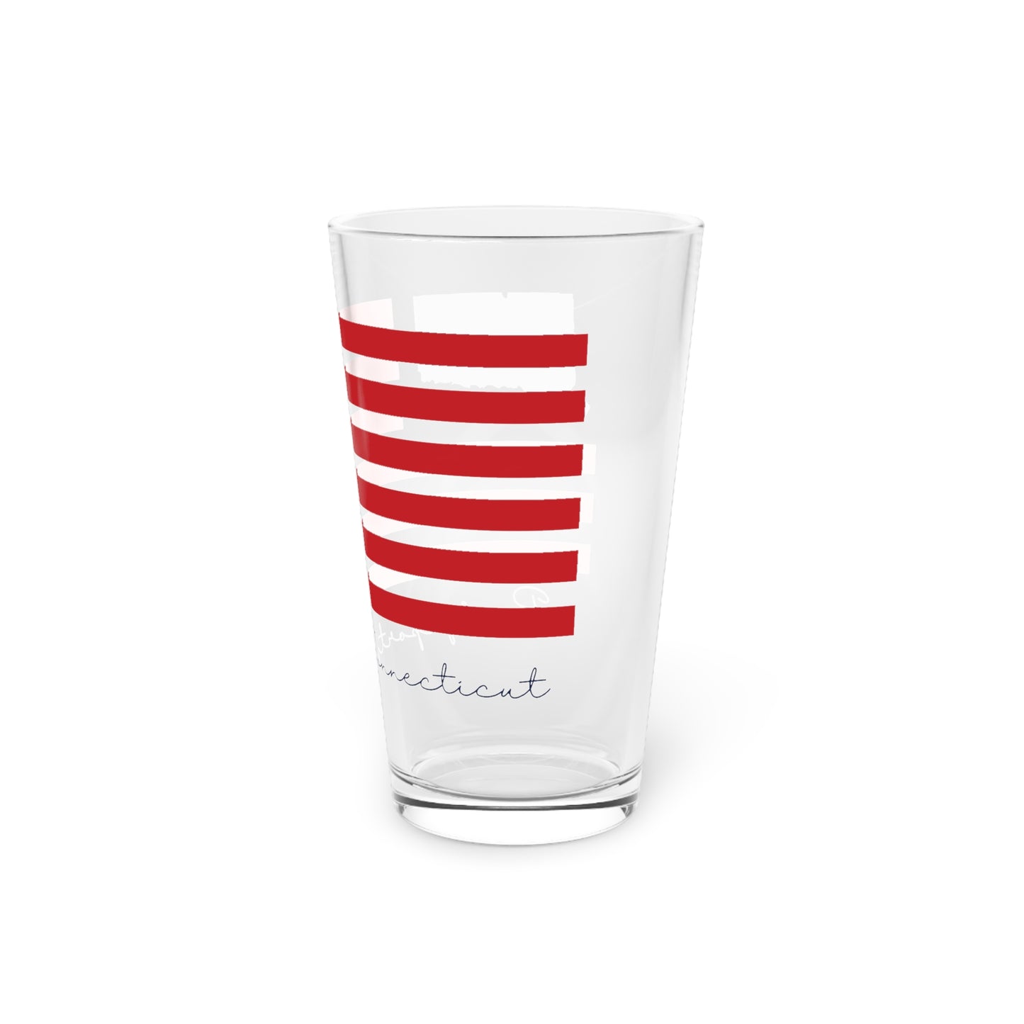 Bridgeport Connecticut Flag Pint Glass, 16oz
