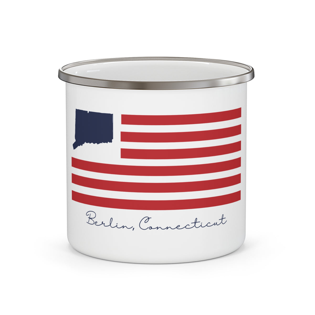 Berlin Connecticut Flag Enamel Camping Mug