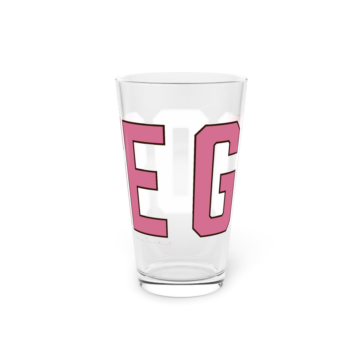 Goose Zip Code Pink & Black Pint Glass, 16oz