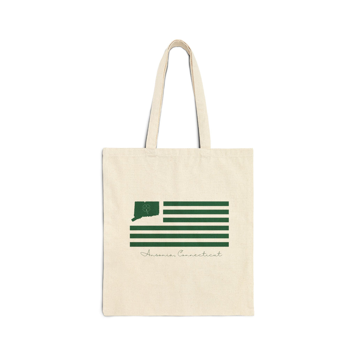 Ansonia Connecticut St. Patrick’s Day Flag Cotton Canvas Tote Bag