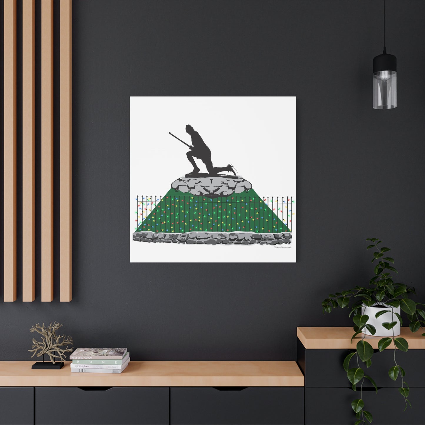 Minuteman Holiday Lights Matte Canvas, Stretched, 1.25"