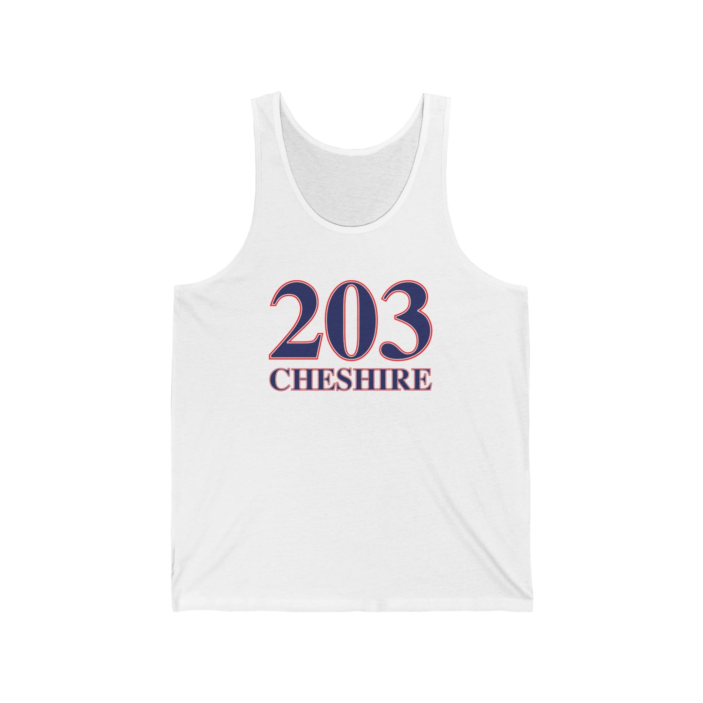 203 Cheshire Red White & Blue Unisex Jersey Tank Top
