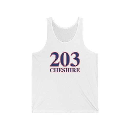 203 Cheshire Red White & Blue Unisex Jersey Tank Top