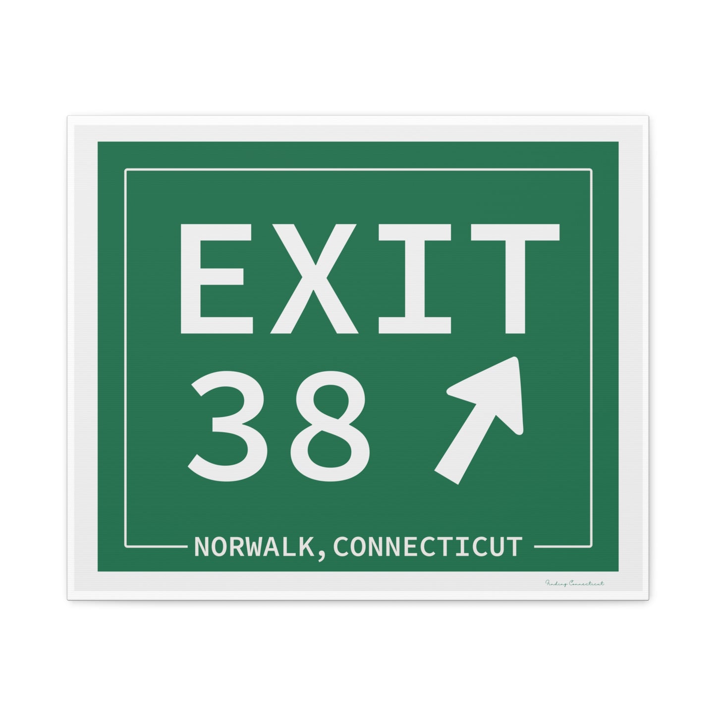 Vintage Exit 38 Merritt Parkway Sign Matte Canvas, Stretched, 1.25"