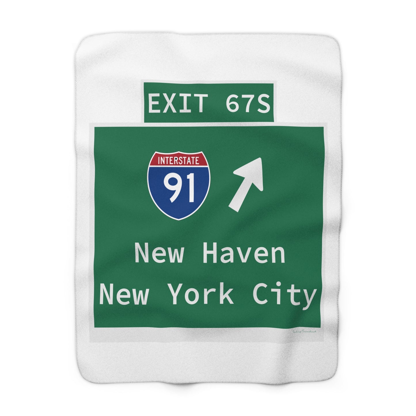 Vintage WCP Exit 67S Sign Sherpa Fleece Blanket
