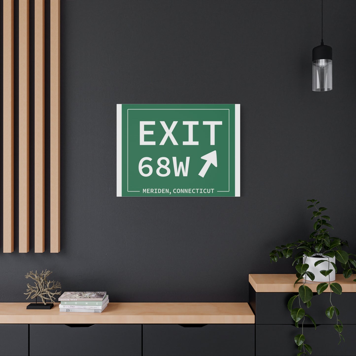 Vintage Exit 68W WCP Sign Matte Canvas, Stretched, 1.25"