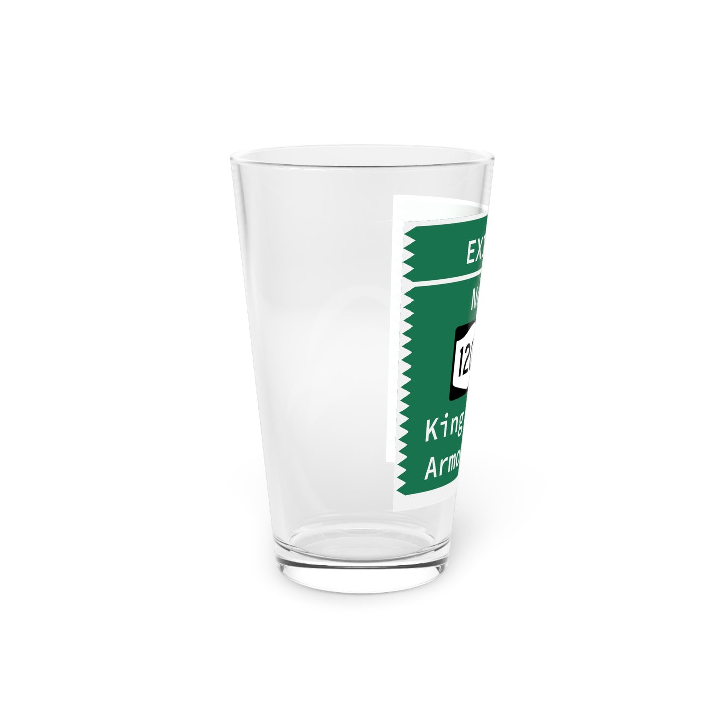 Vintage Merritt Parkway Exit 27 Sign Pint Glass, 16oz