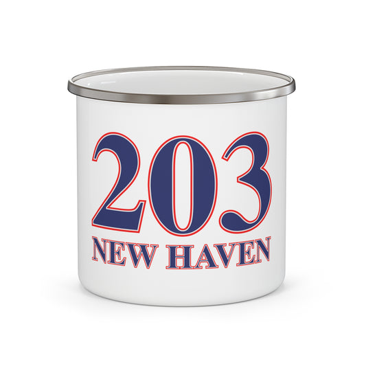 203 New Haven Red White & Blue Enamel Camping Mug