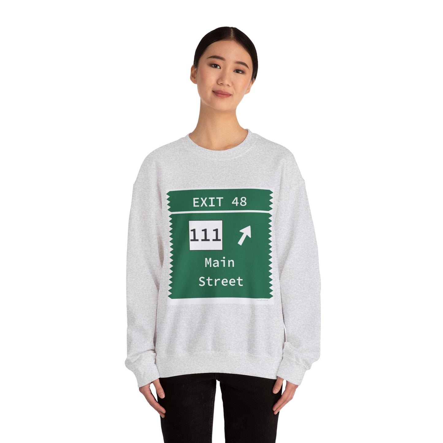 Vintage Merritt Parkway Exit 48 Sign Unisex Heavy Blend™ Crewneck Sweatshirt