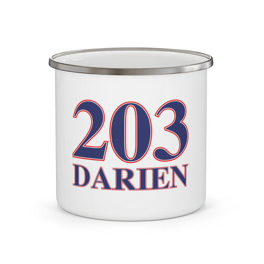 203 Darien Red White & Blue Enamel Camping Mug