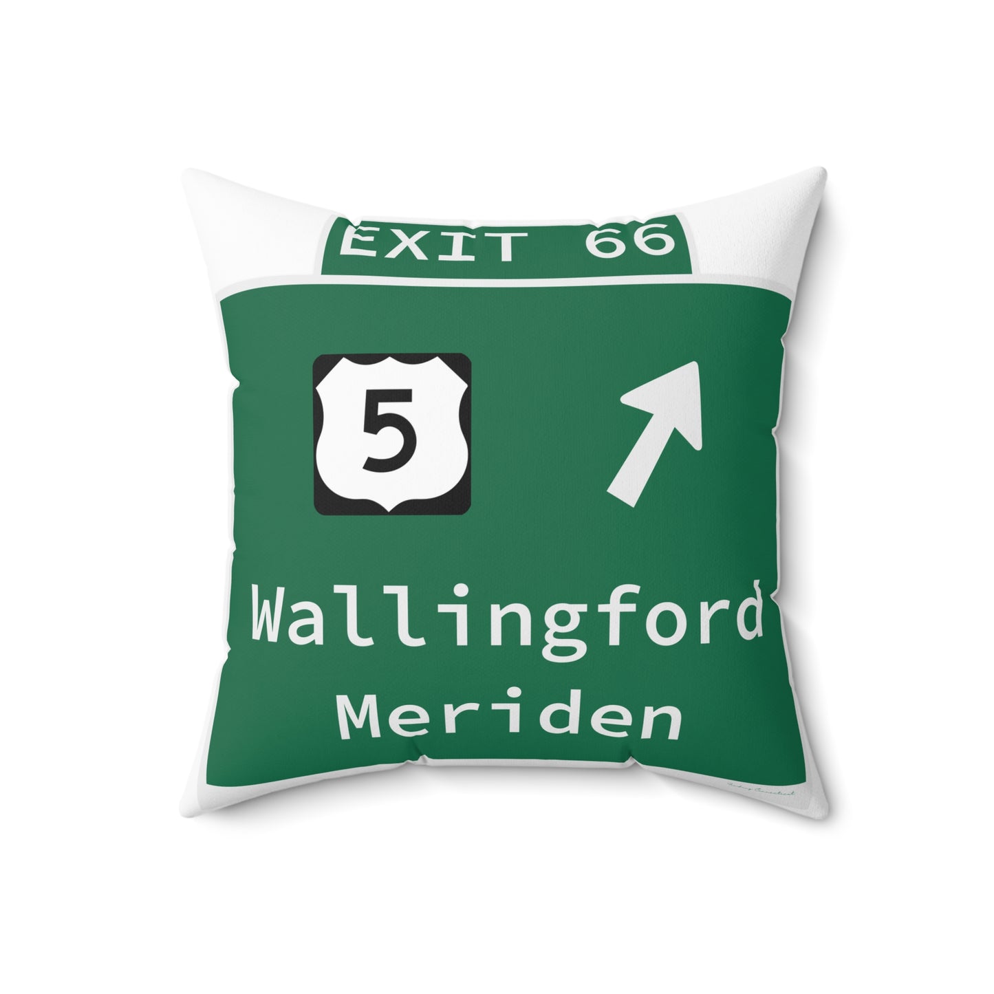 Vintage WCP Exit 66 Sign Spun Polyester Square Pillow