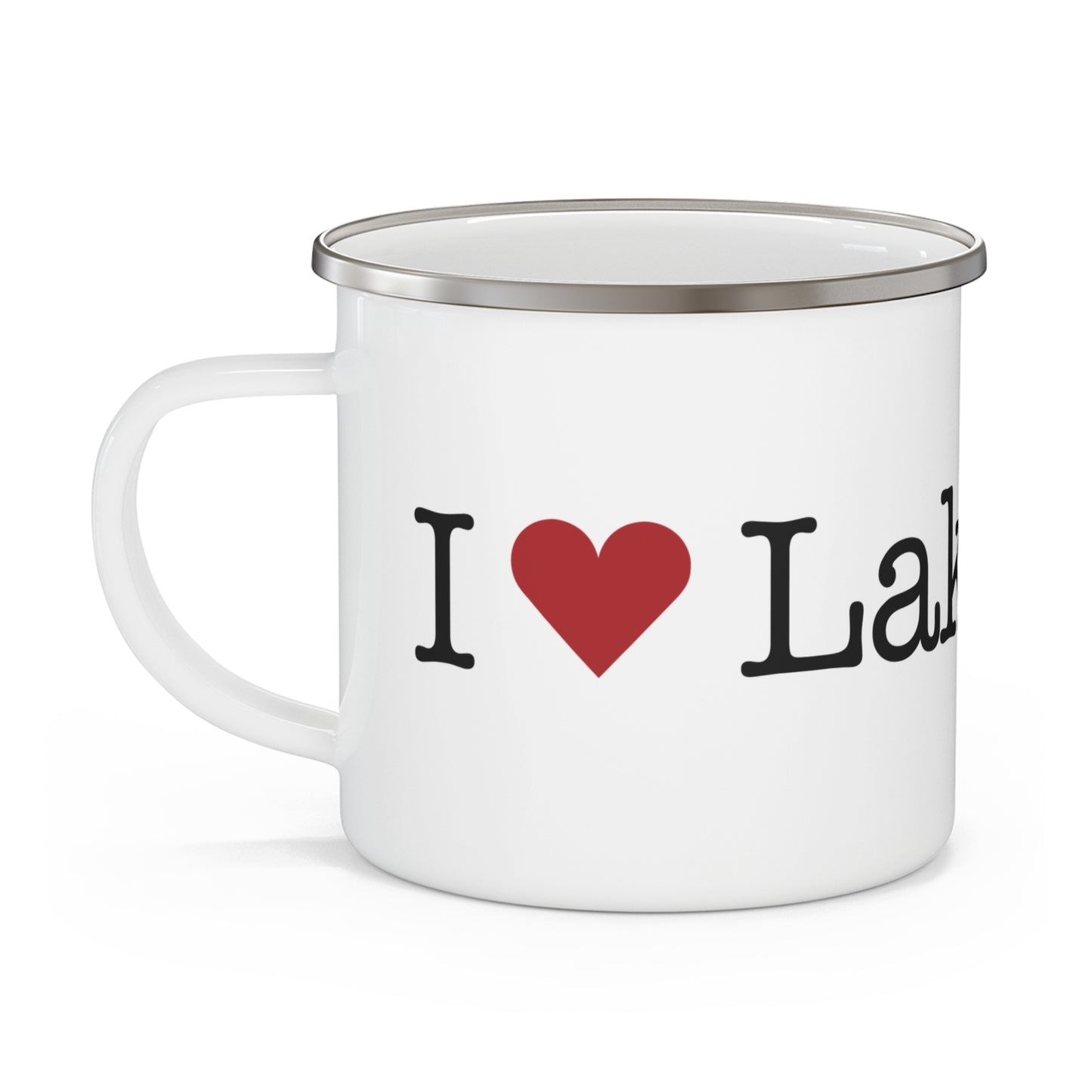 I Heart Lake Hills. Enamel Camping Mug
