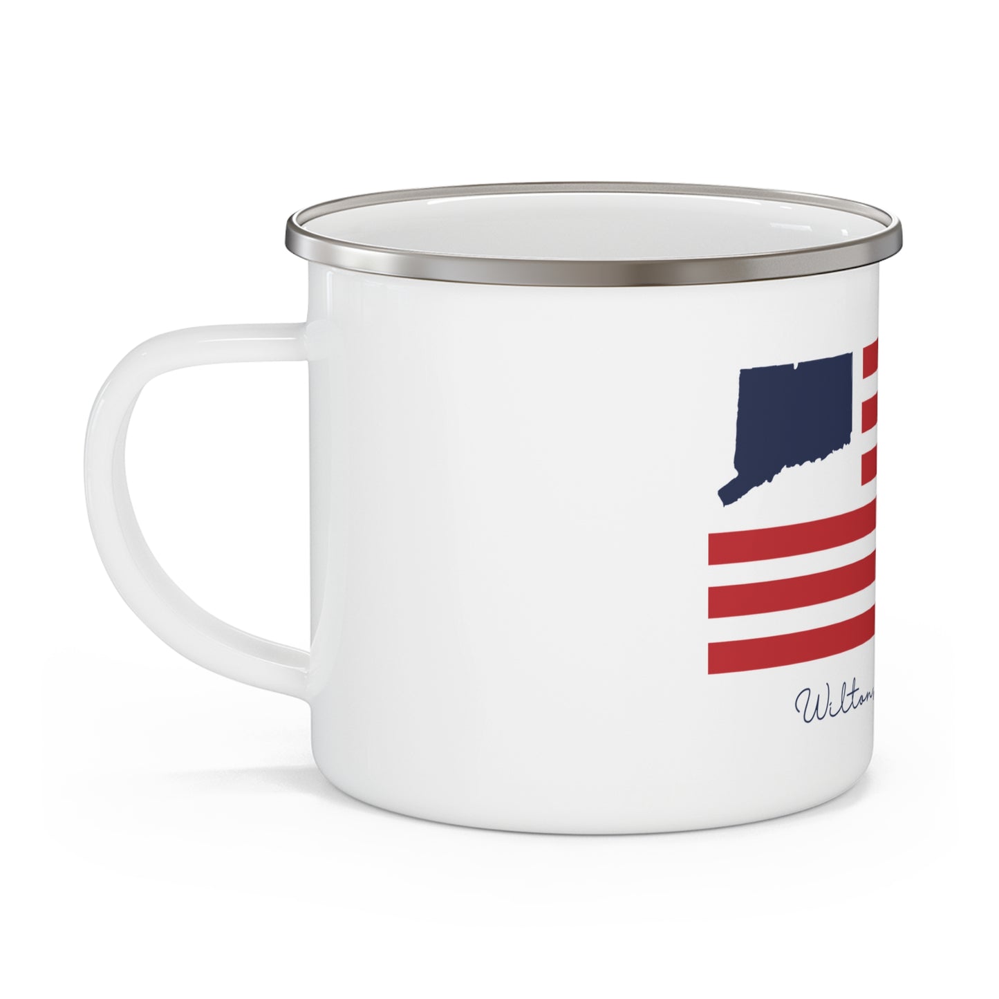 Wilton Connecticut Flag Enamel Camping Mug
