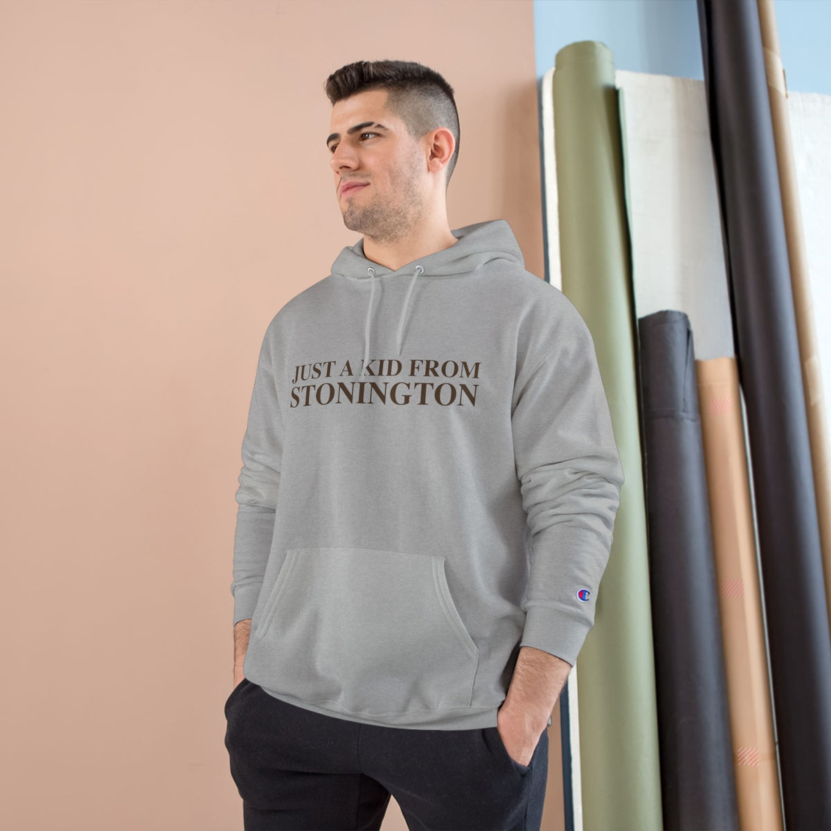 Just a kid from Stonington Champion Hoodie