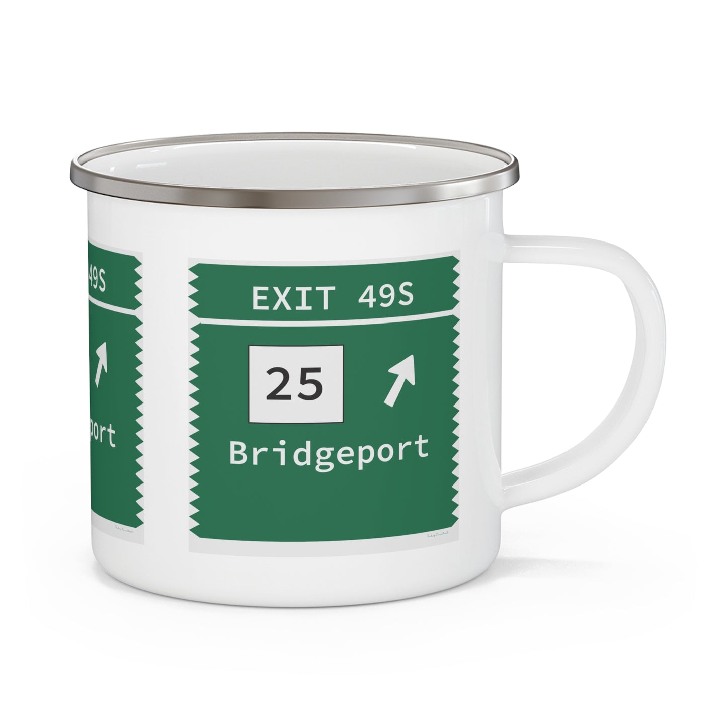 Vintage Merritt Parkway Exit 49S Sign Enamel Camping Mug