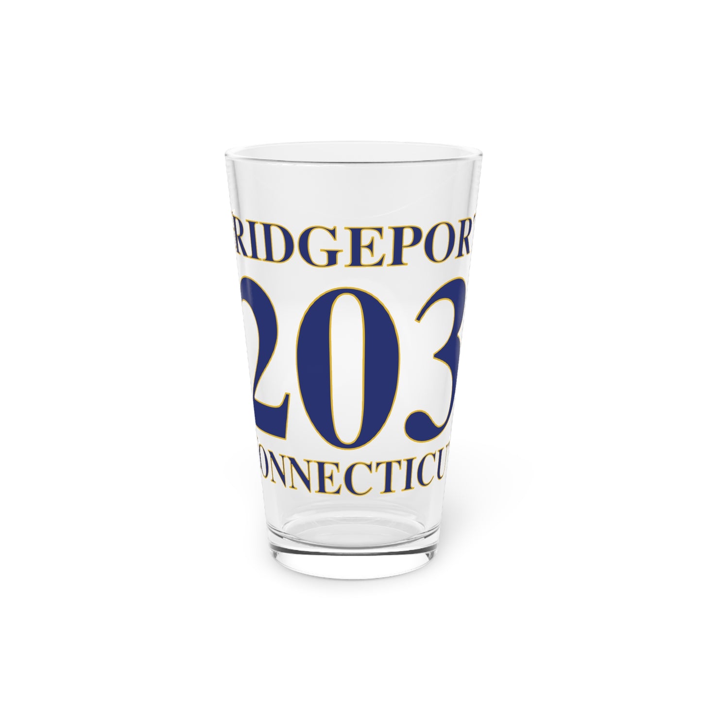 Bridgeport 203 Connecticut Pint Glass, 16oz