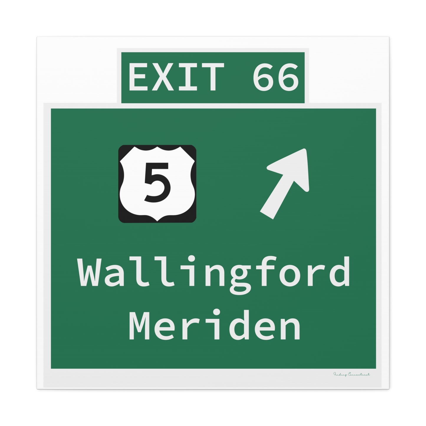 Vintage WCP Exit 66 Sign Matte Canvas, Stretched, 1.25"