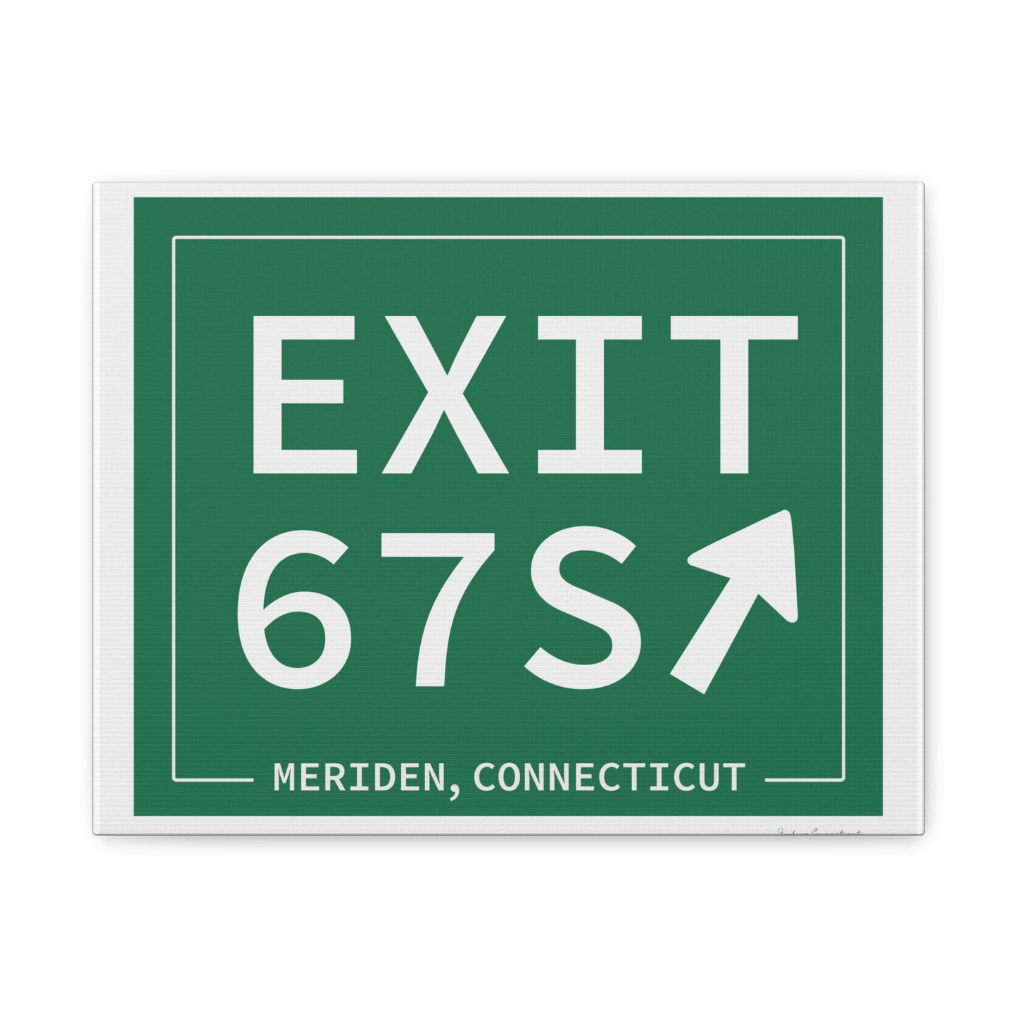 Vintage Exit 67S WCP Sign Matte Canvas, Stretched, 1.25"