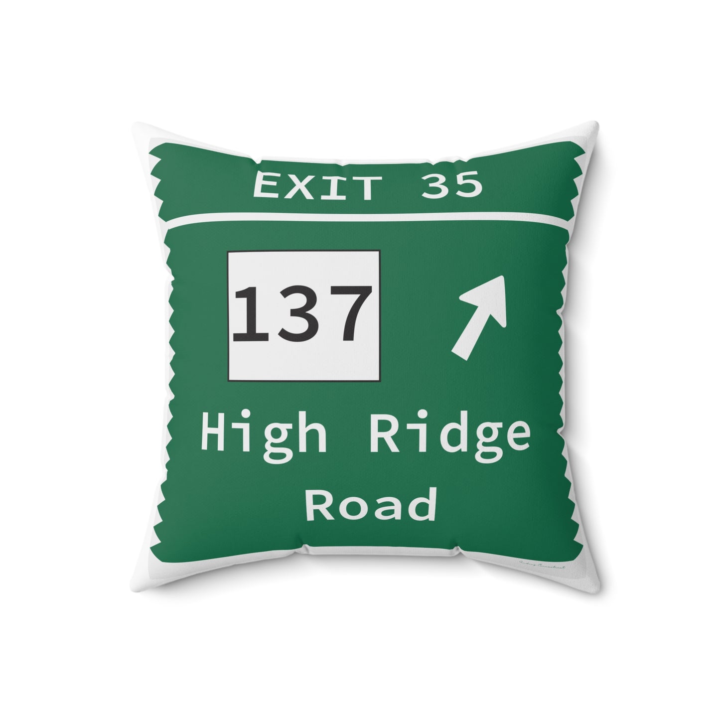Vintage Merritt Parkway Exit 35 Sign Spun Polyester Square Pillow